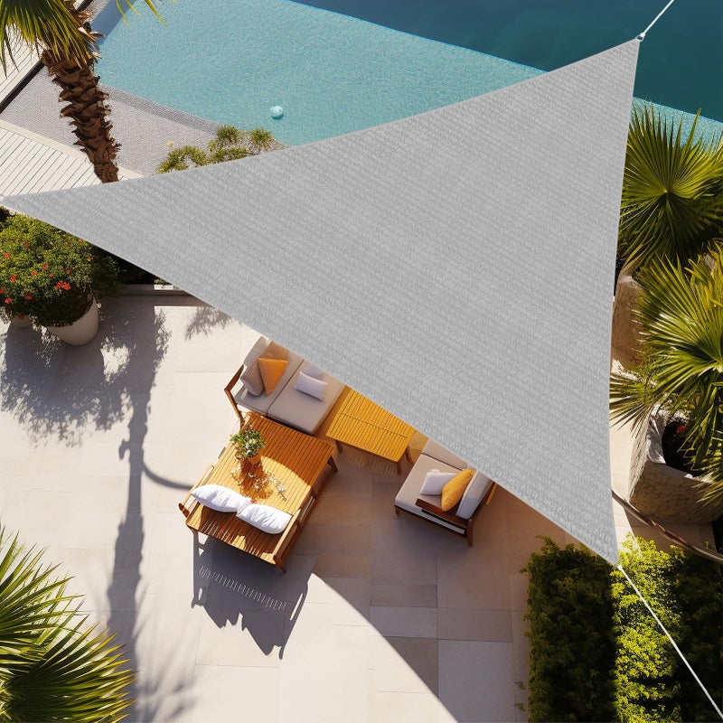 Shade&Beyond Triangle Sun Shade Sail 12'X12'X12' Permeable Canopy Light Grey for Patio Garden Yard Deck Pergola (We Make Custom Size) - Image 1